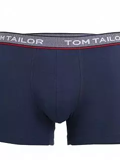 Мягкие боксеры на резинке с логотипом бренда темно-синего цвета Tom Tailor RT070265/5644
